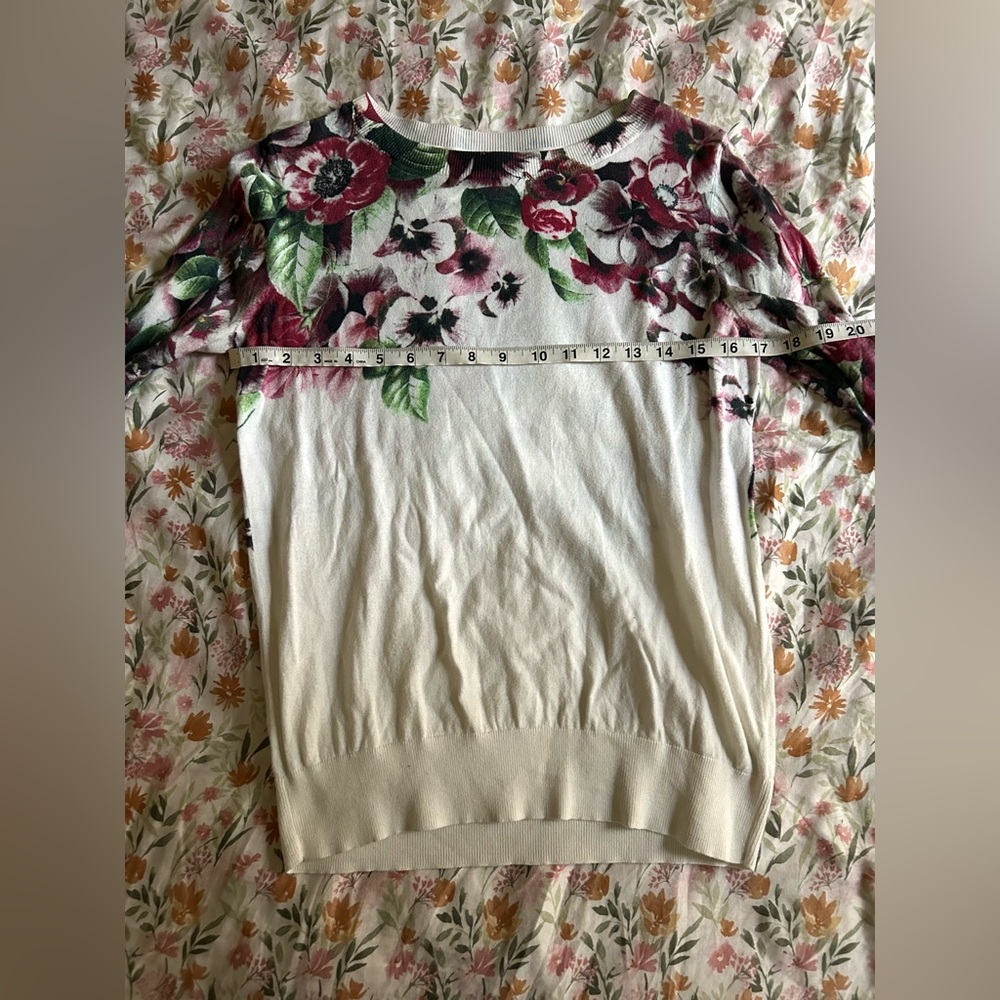 Halogen Floral Long Sleeve Sweater – Size Small - Picture 6 of 8